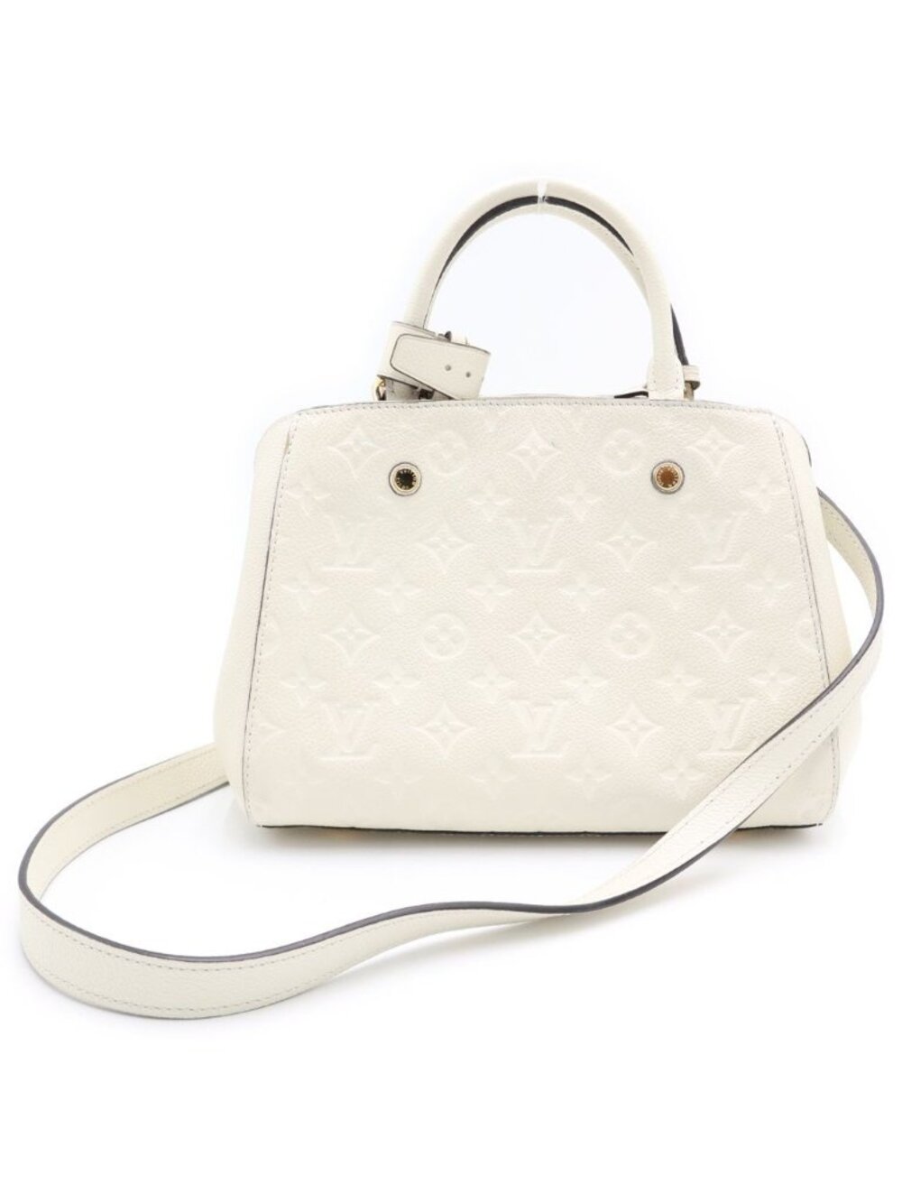 Louis Vuitton Monogram Empreinte Monte New BB Cream 2-Way Shoulder Bag White - Picture 2 of 10